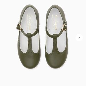 Kids Green T-Bar Shoes La Coqueta